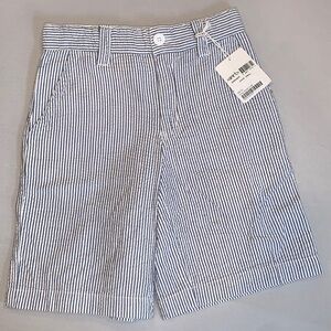 NWT GARB DAVIS NAVY Golf Shorts  Adjustable Waist  White & Blue Pintripes Size S